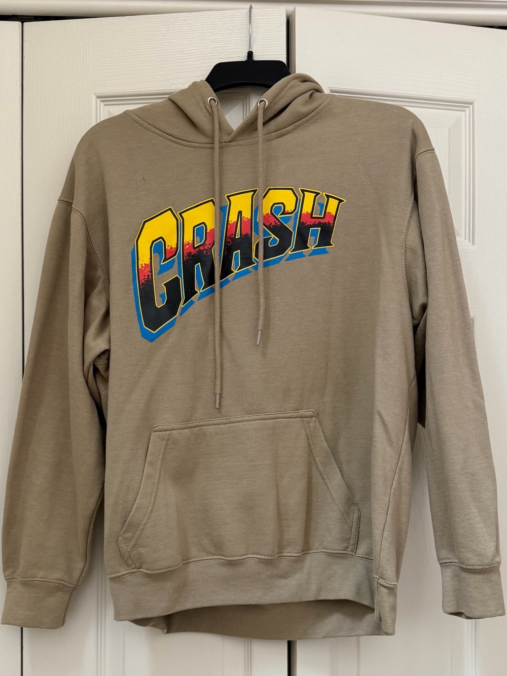 EUC - Men's Large - Crash Badicoot Graphic Hoodie Sweatshirt - Taupe